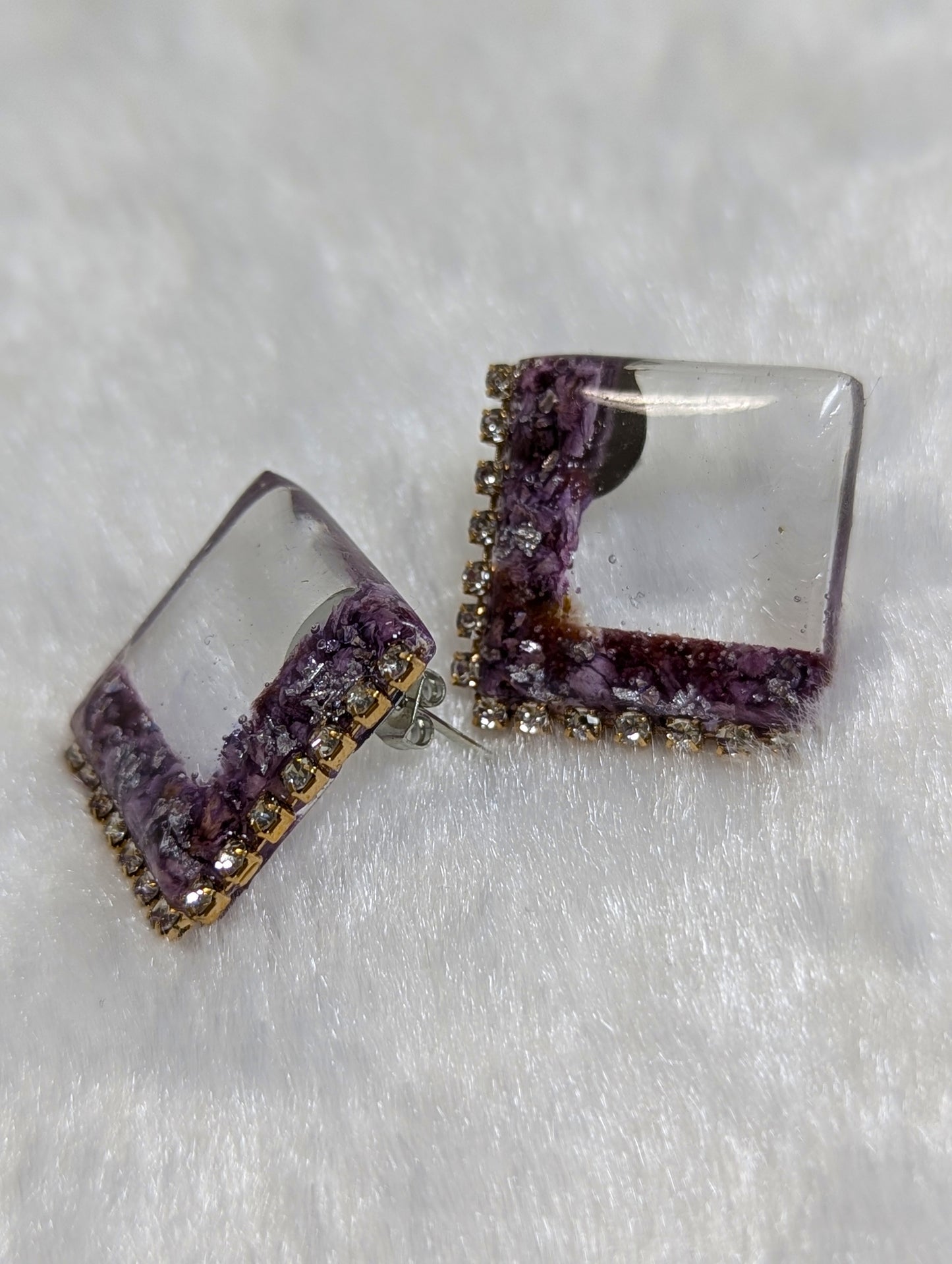 Vibrant Dried Manzanita Flower Resin Earrings