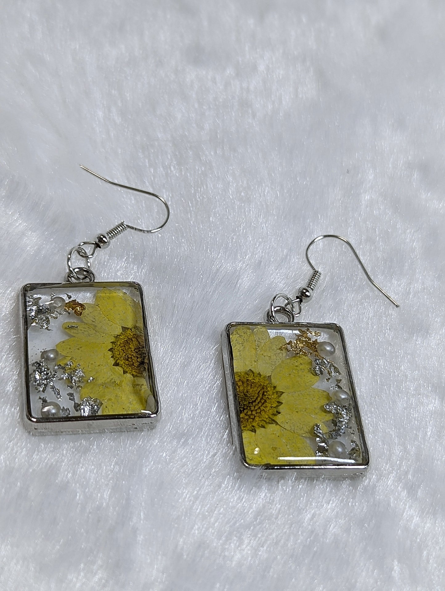 Yellow Daisy Resin Earrings