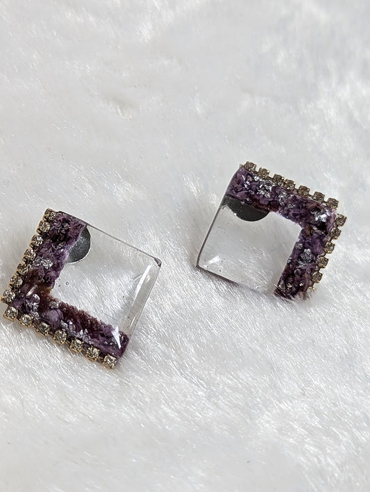Vibrant Dried Manzanita Flower Resin Earrings