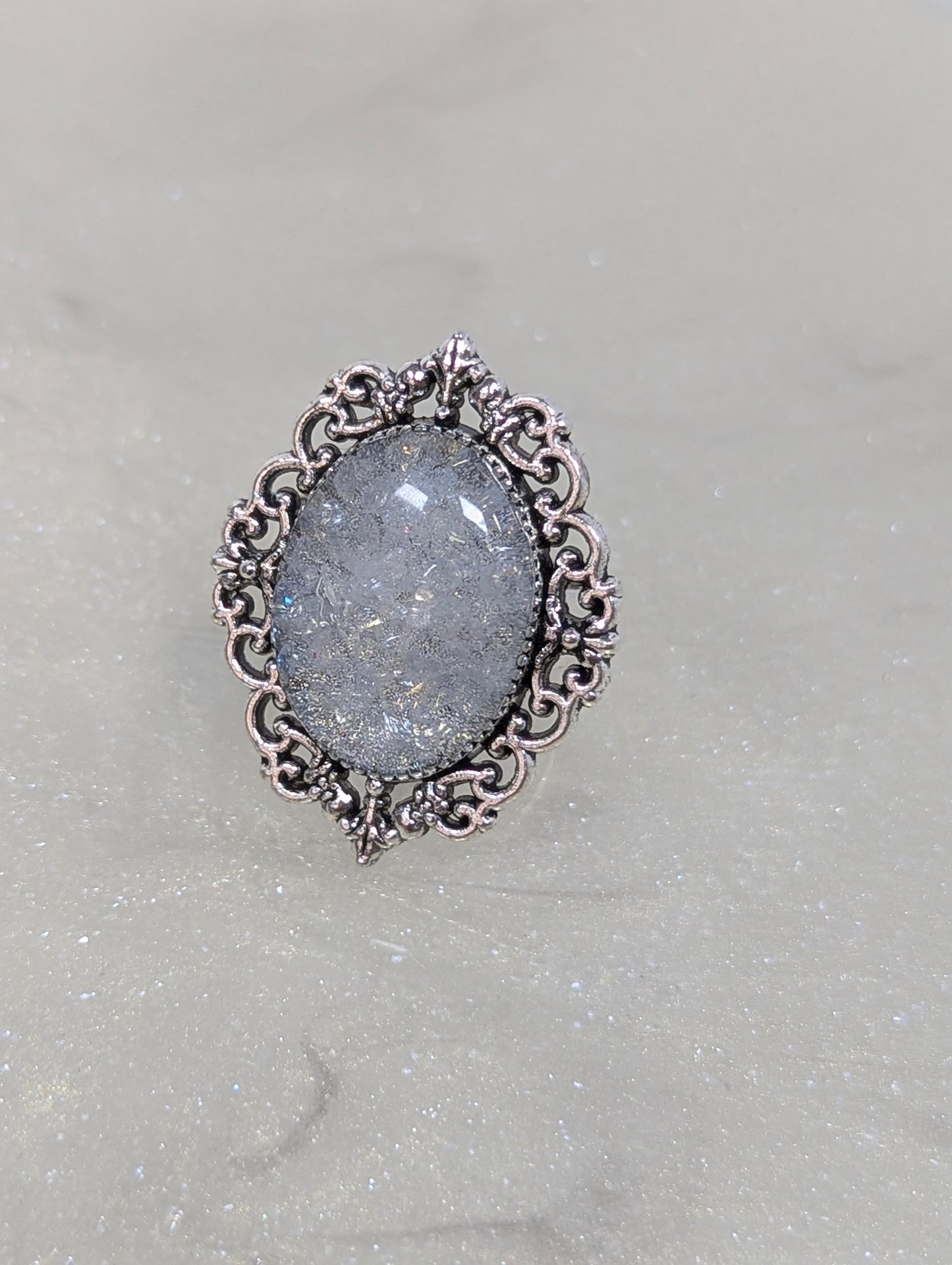 White Stones Resin Ring