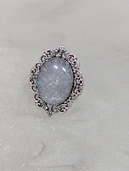 White Stones Resin Ring