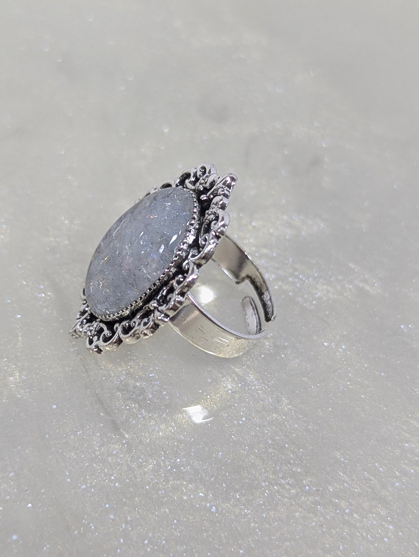White Stones Resin Ring