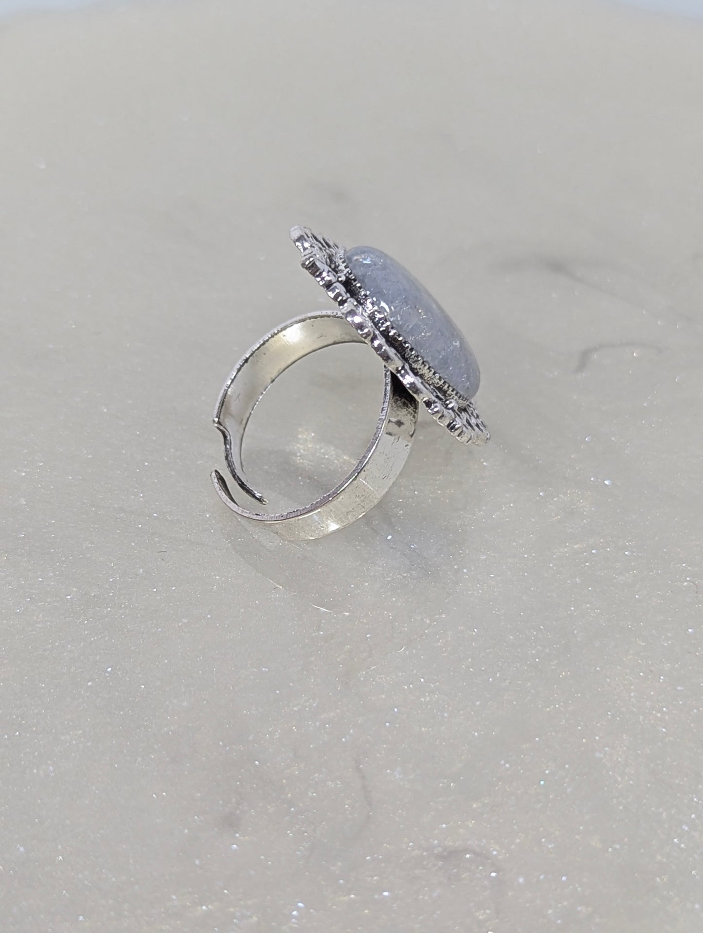 White Stones Resin Ring