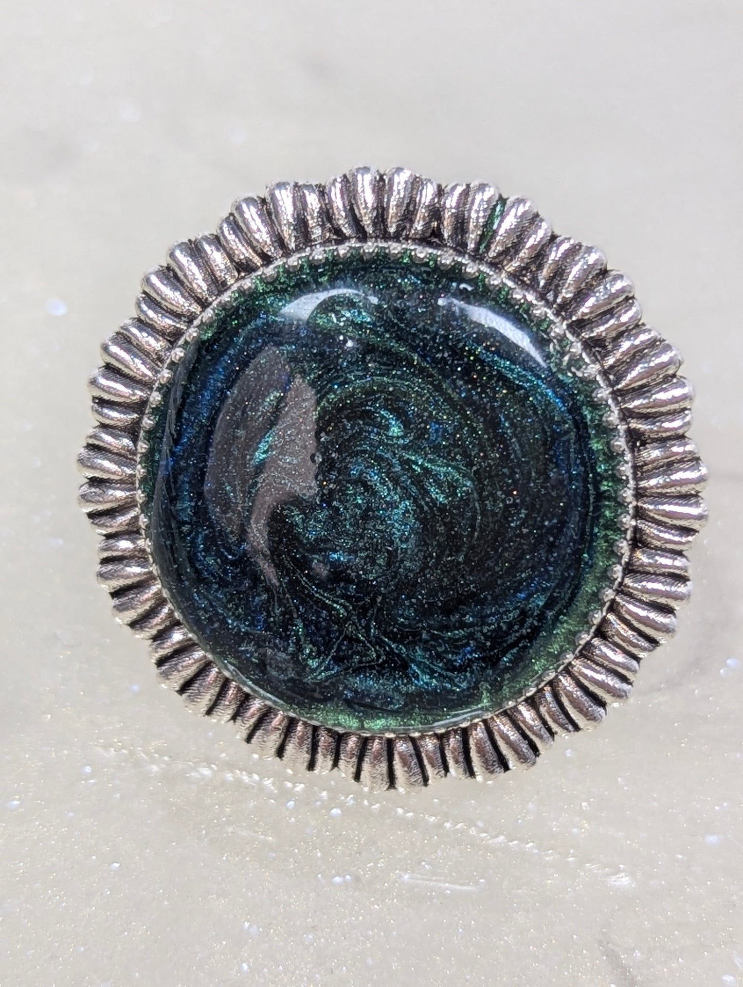 Dark Green Resin Ring