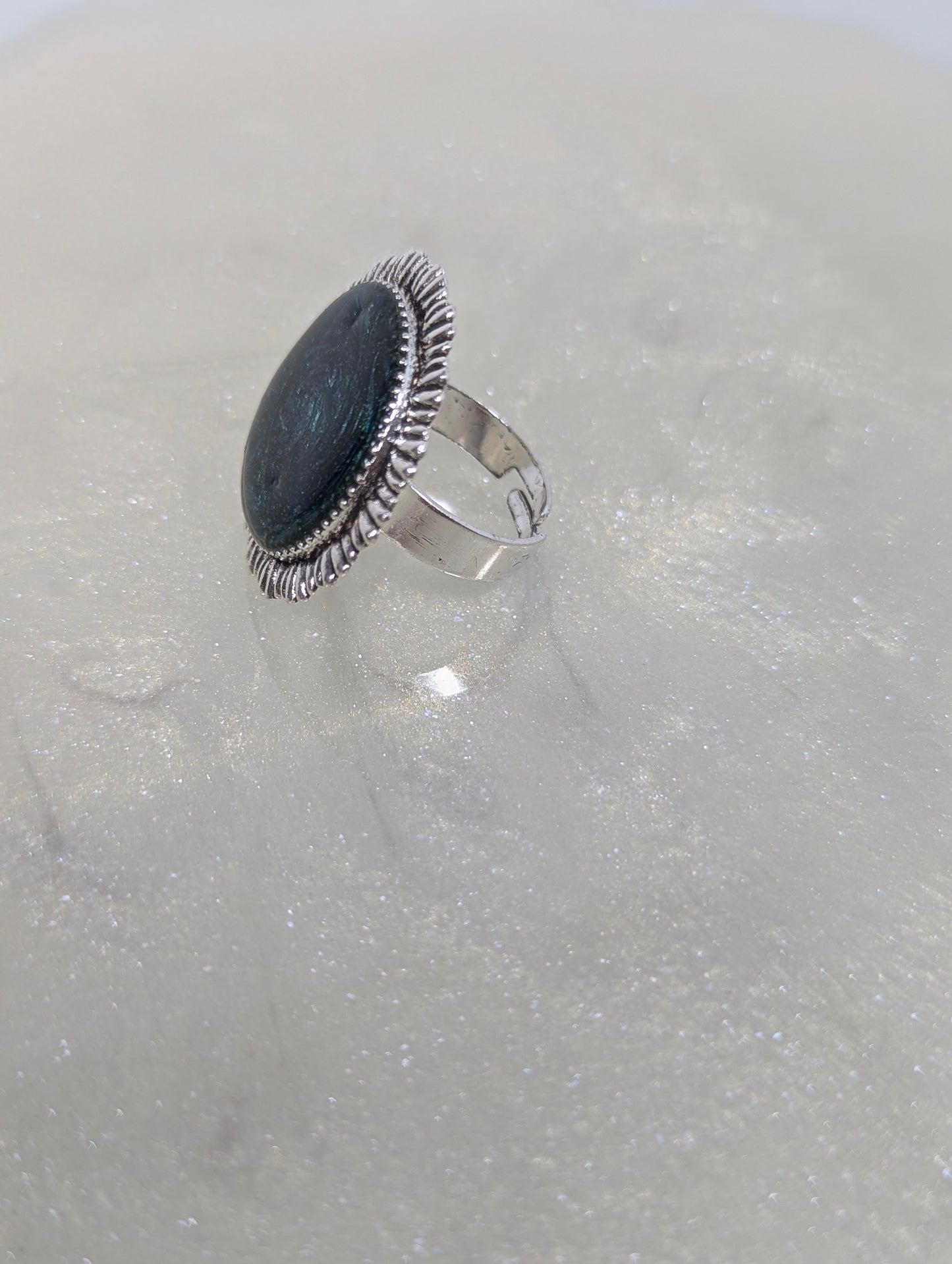 Dark Green Resin Ring