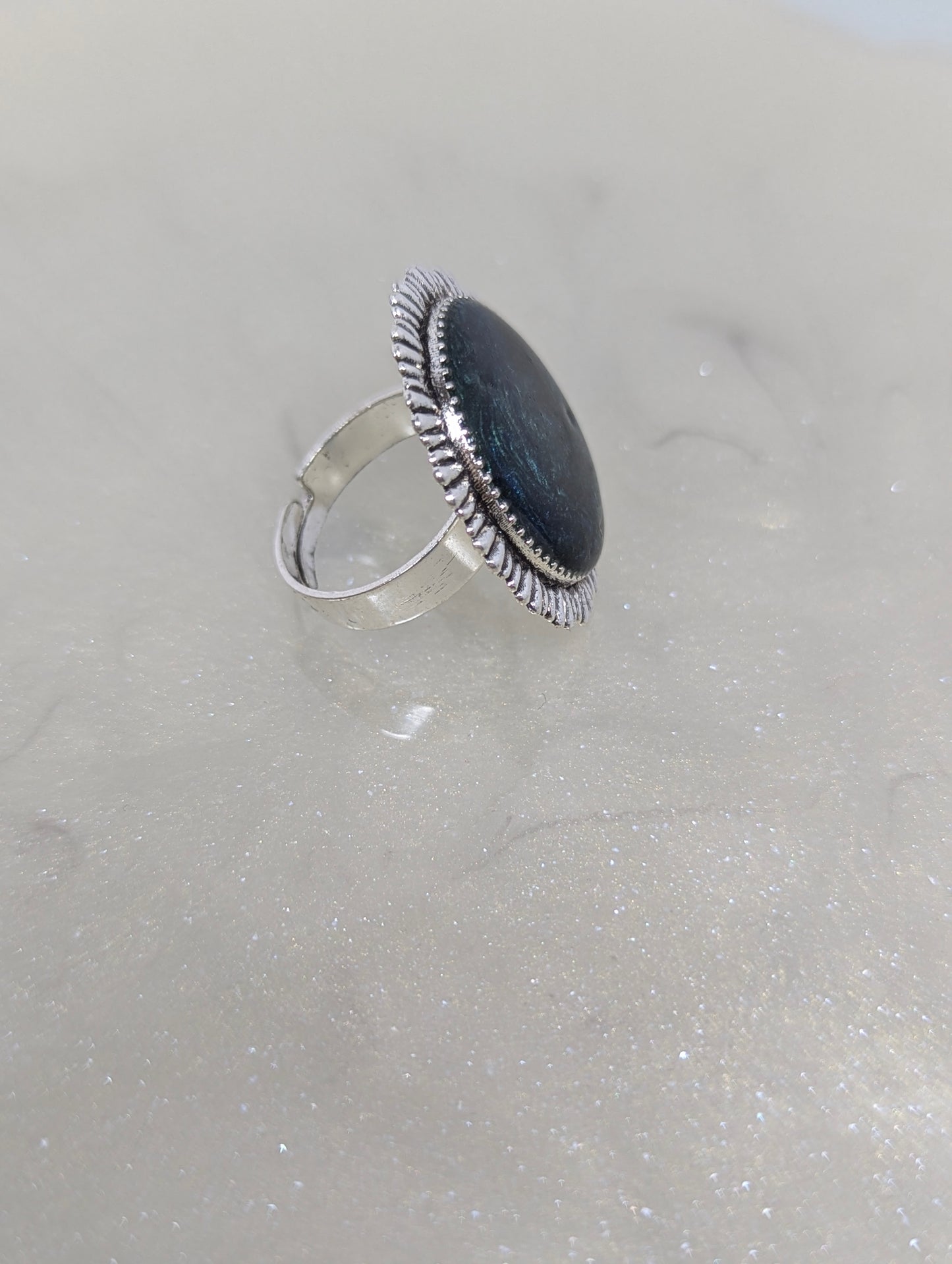 Dark Green Resin Ring