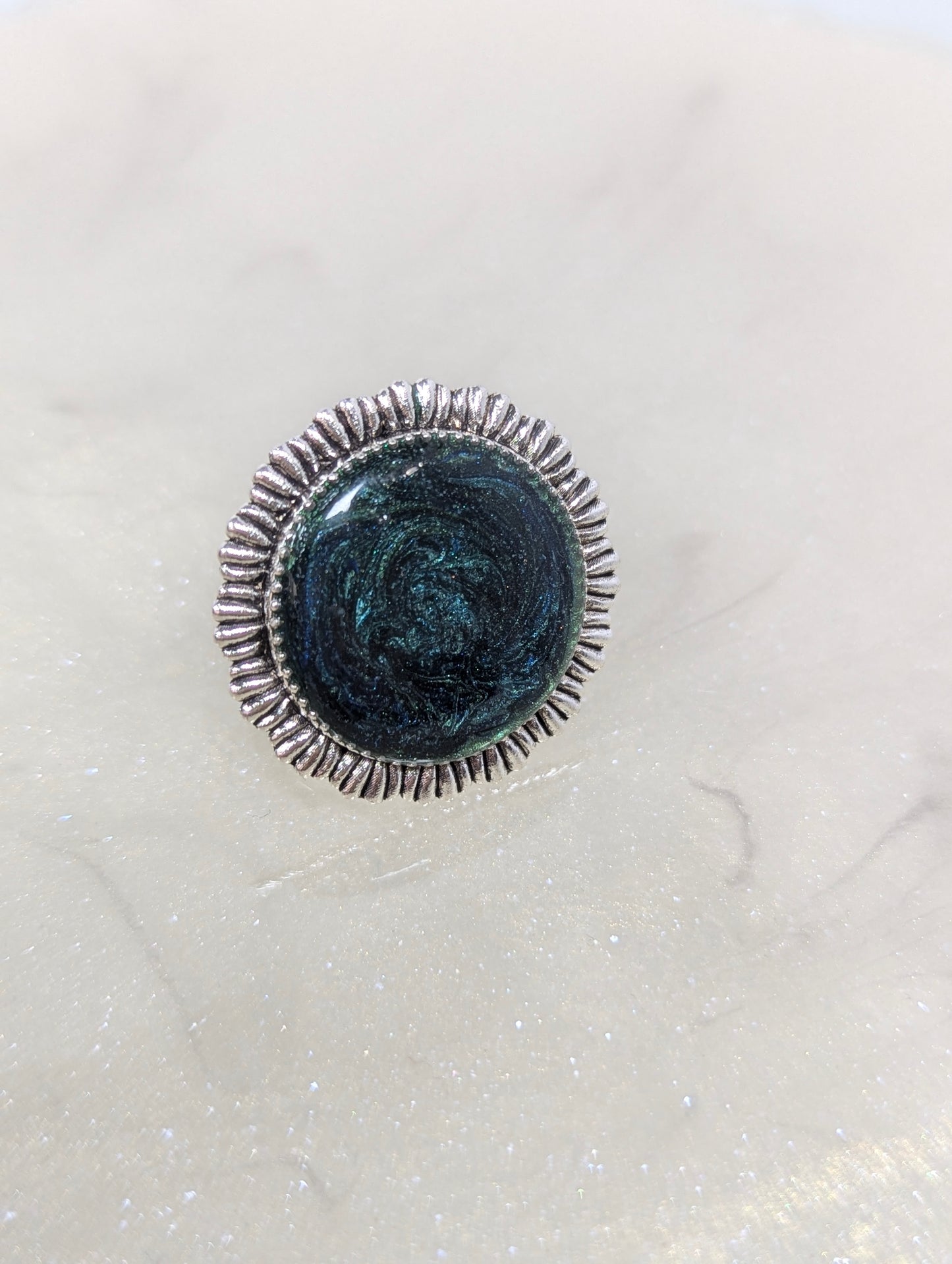Dark Green Resin Ring