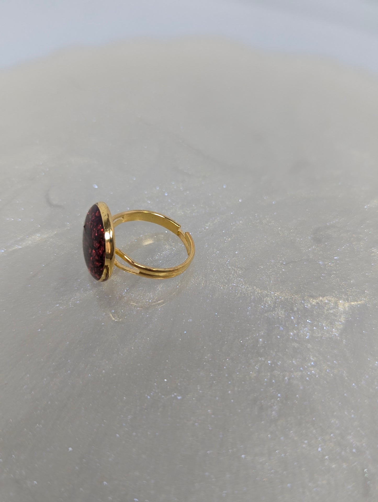 Burgundy Stones Resin Ring