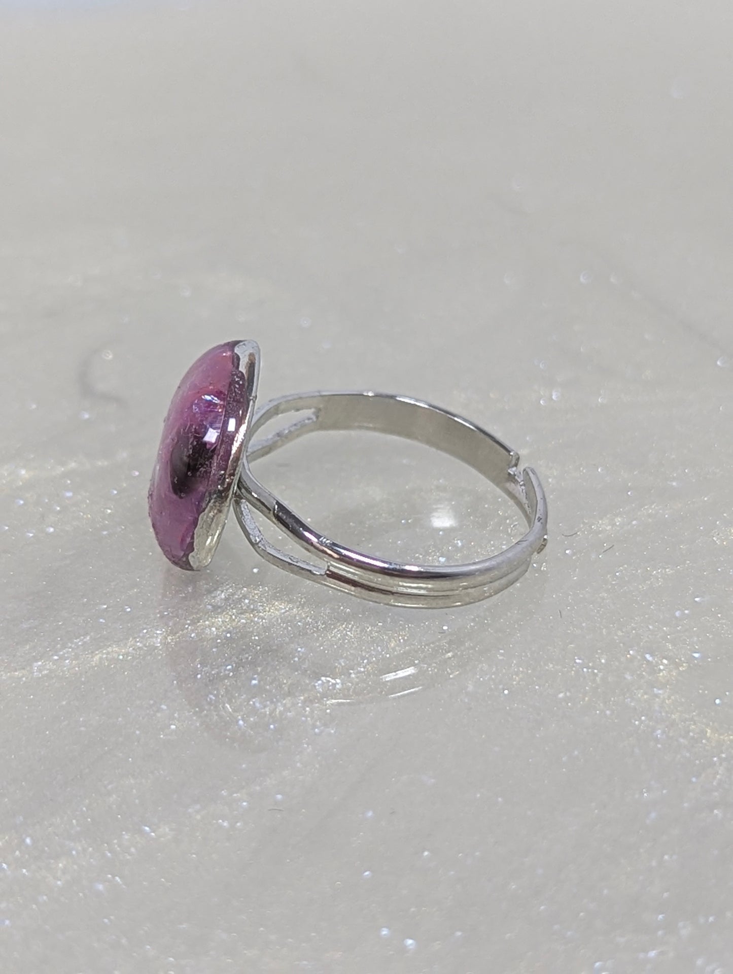 Pink Stones with Pearl Resin Ring