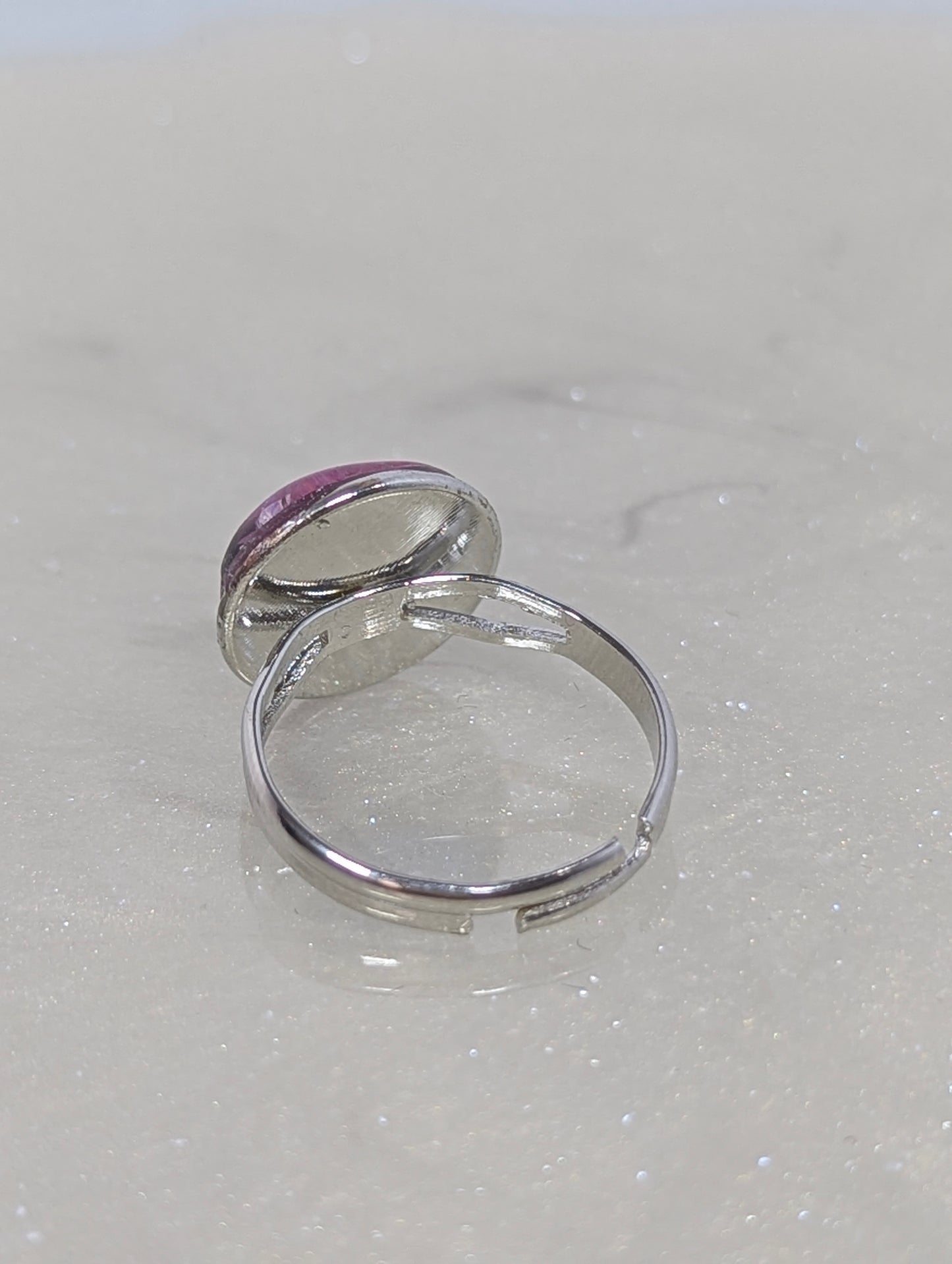 Pink Stones with Pearl Resin Ring