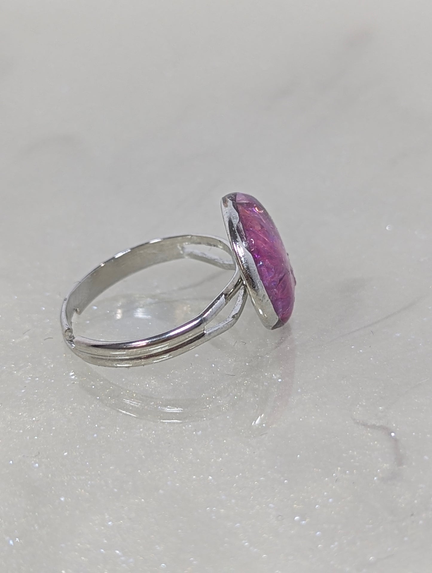 Pink Stones with Pearl Resin Ring