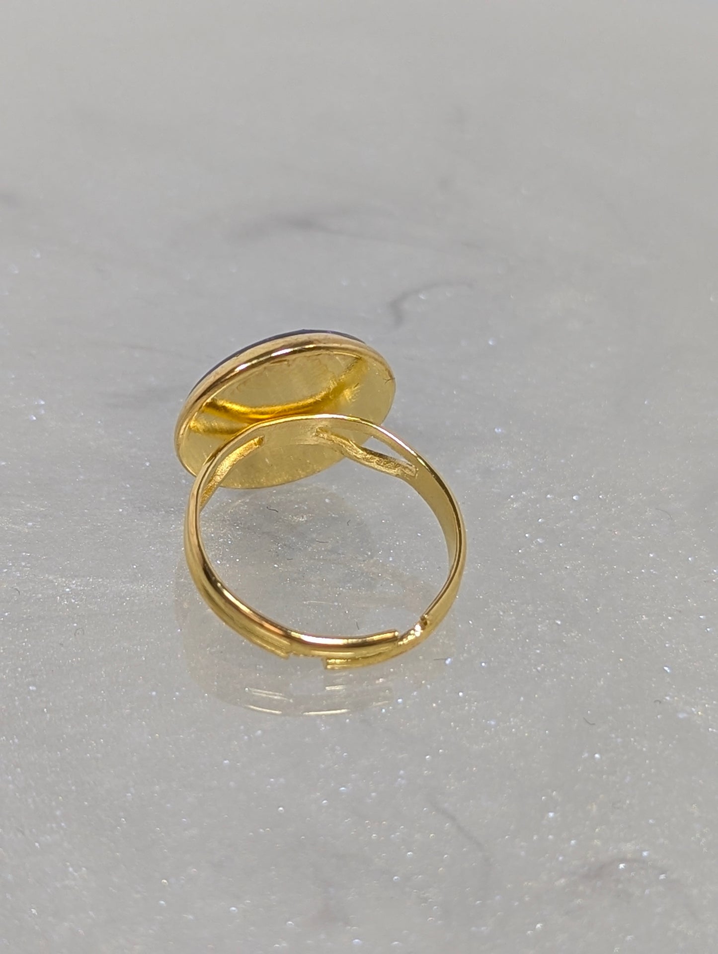 Purple Stones Ring with Gold Base