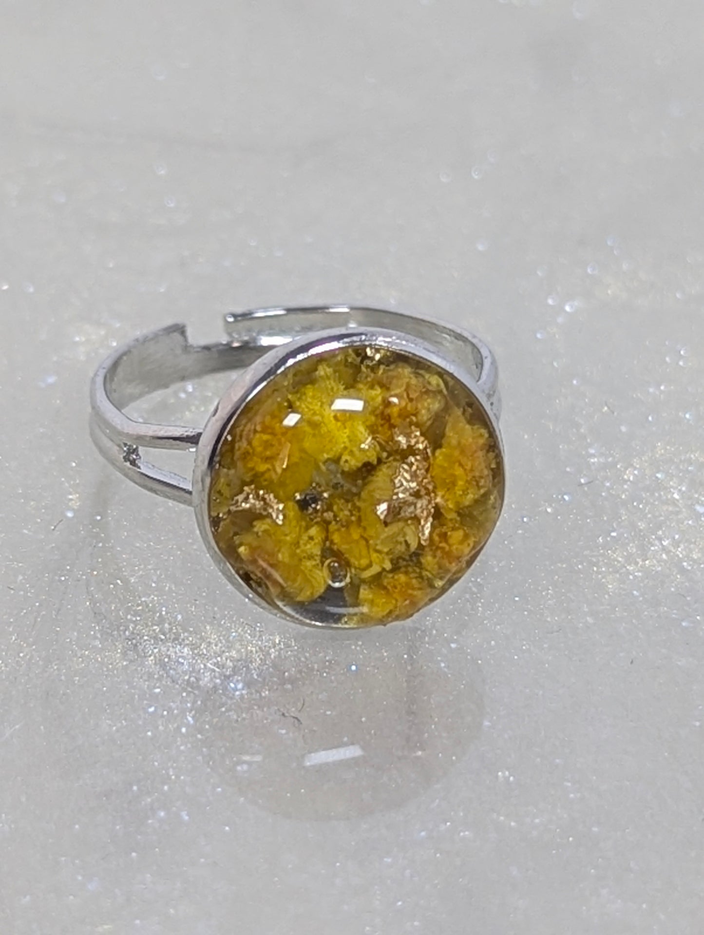 Yellow Flower Resin Ring