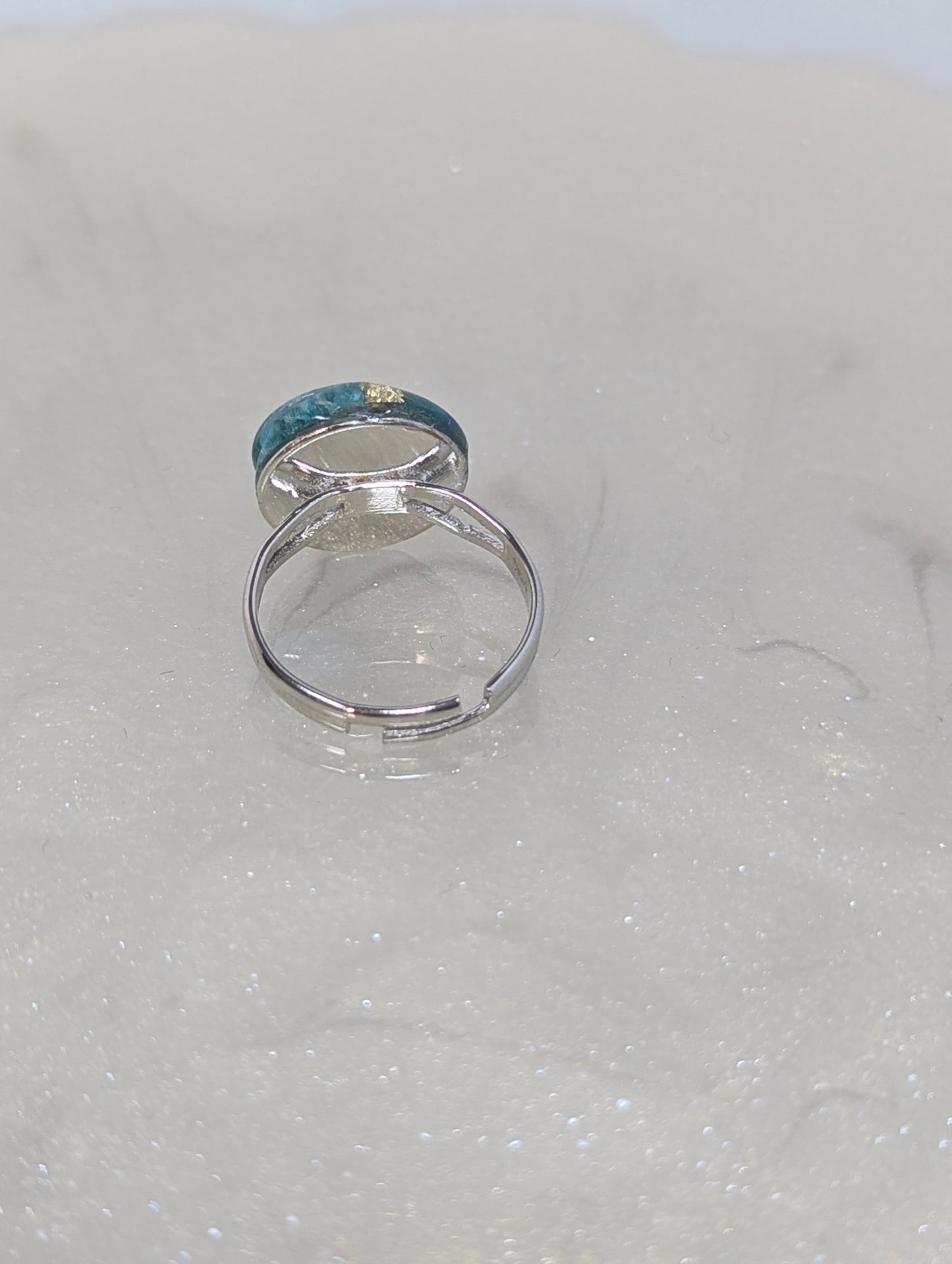 Sky Blue Flower Resin Ring