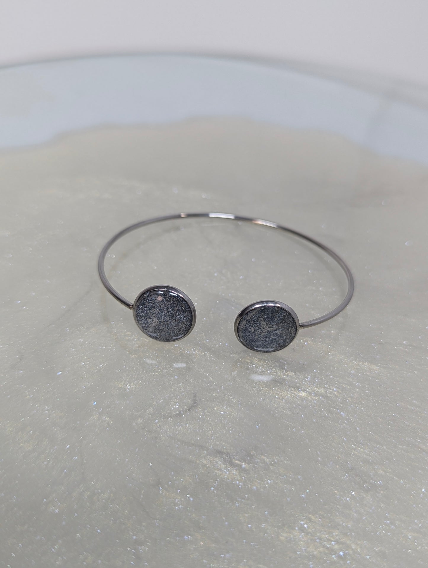 Silver-Gray Resin Bangle