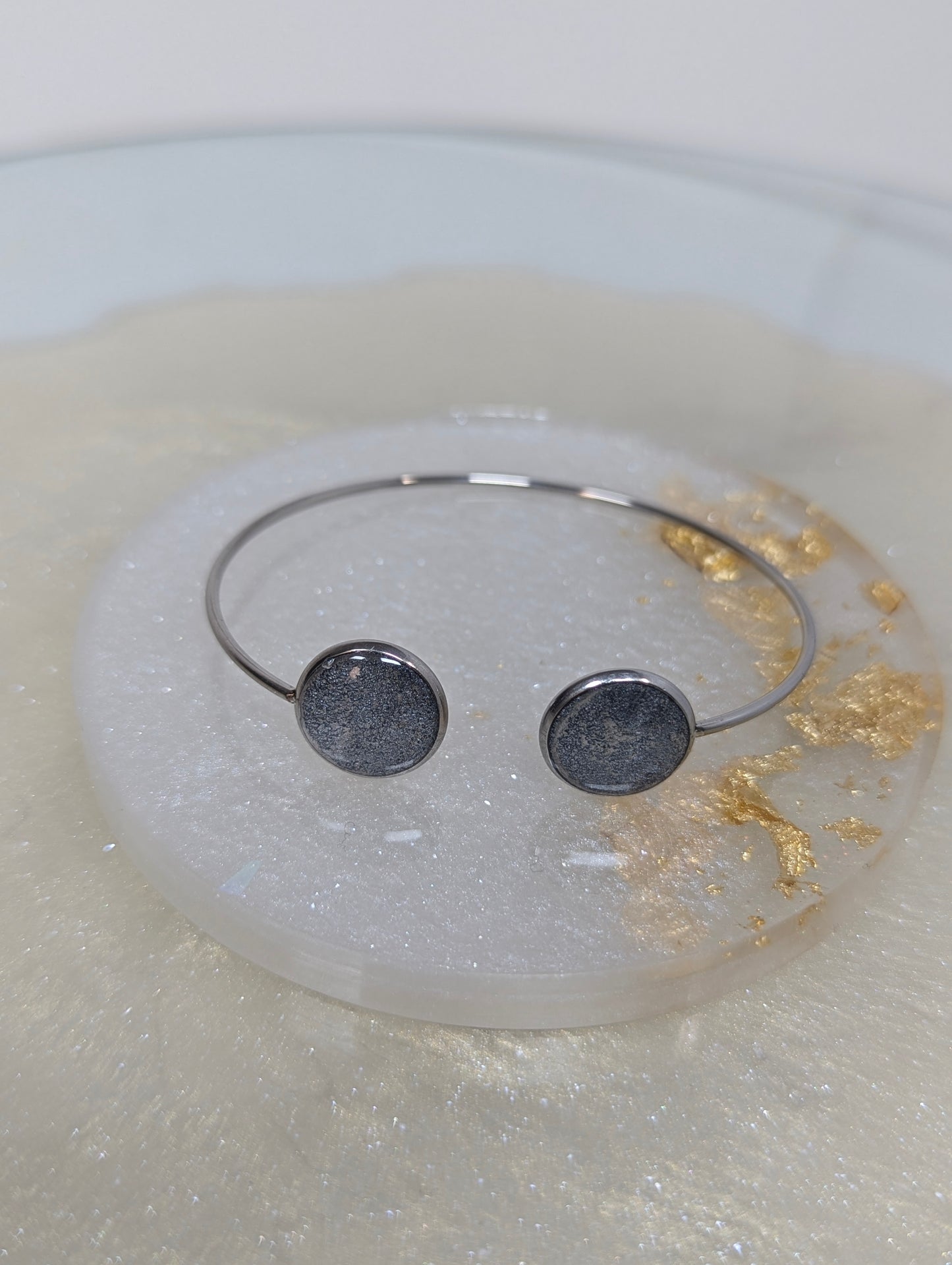 Silver-Gray Resin Bangle