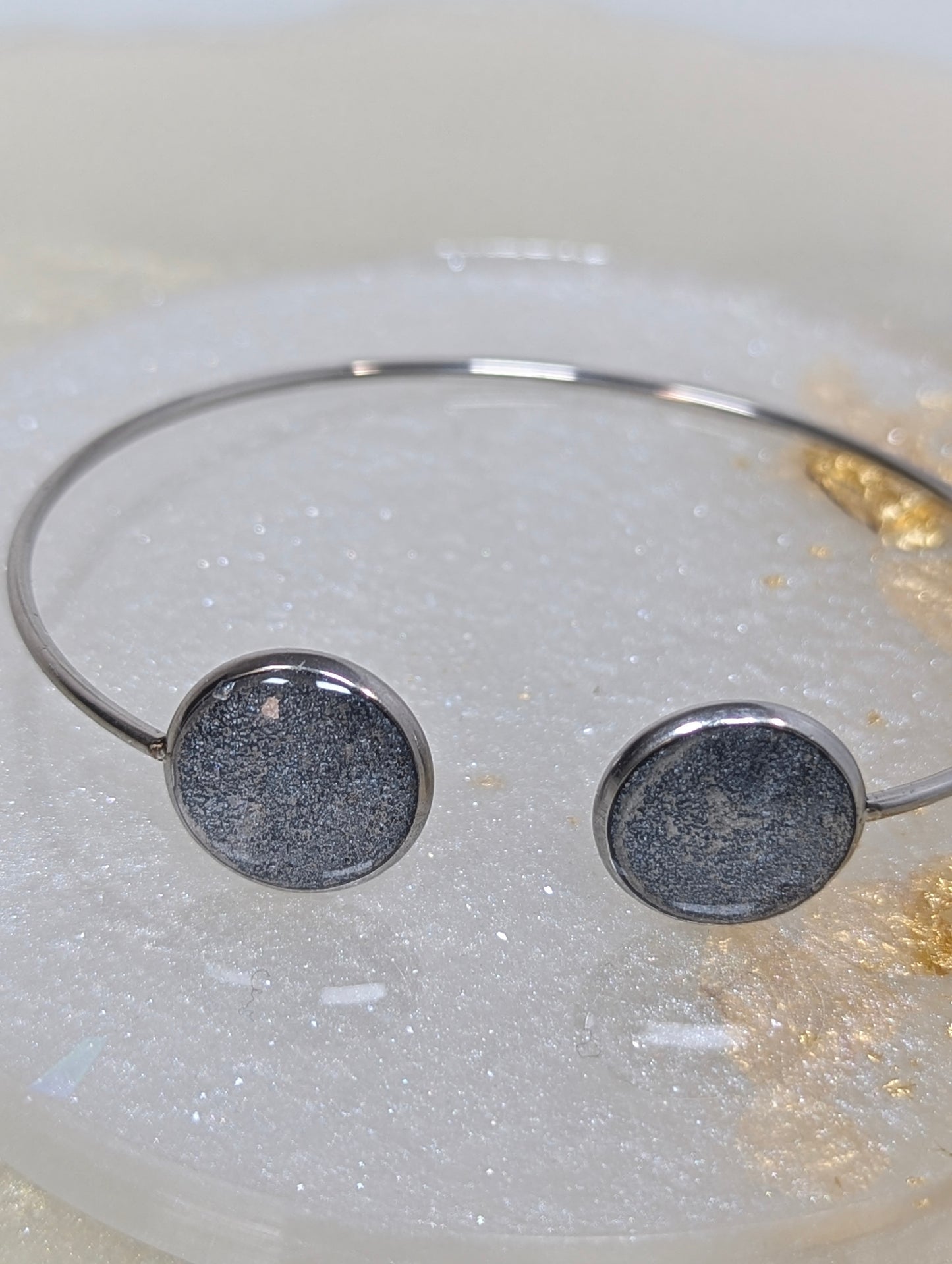 Silver-Gray Resin Bangle