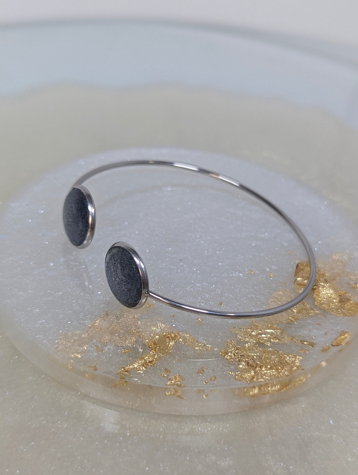 Silver-Gray Resin Bangle