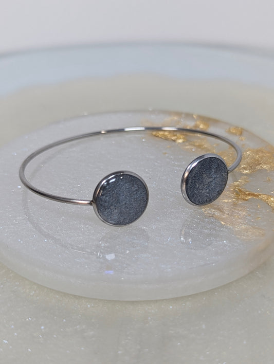 Silver-Gray Resin Bangle