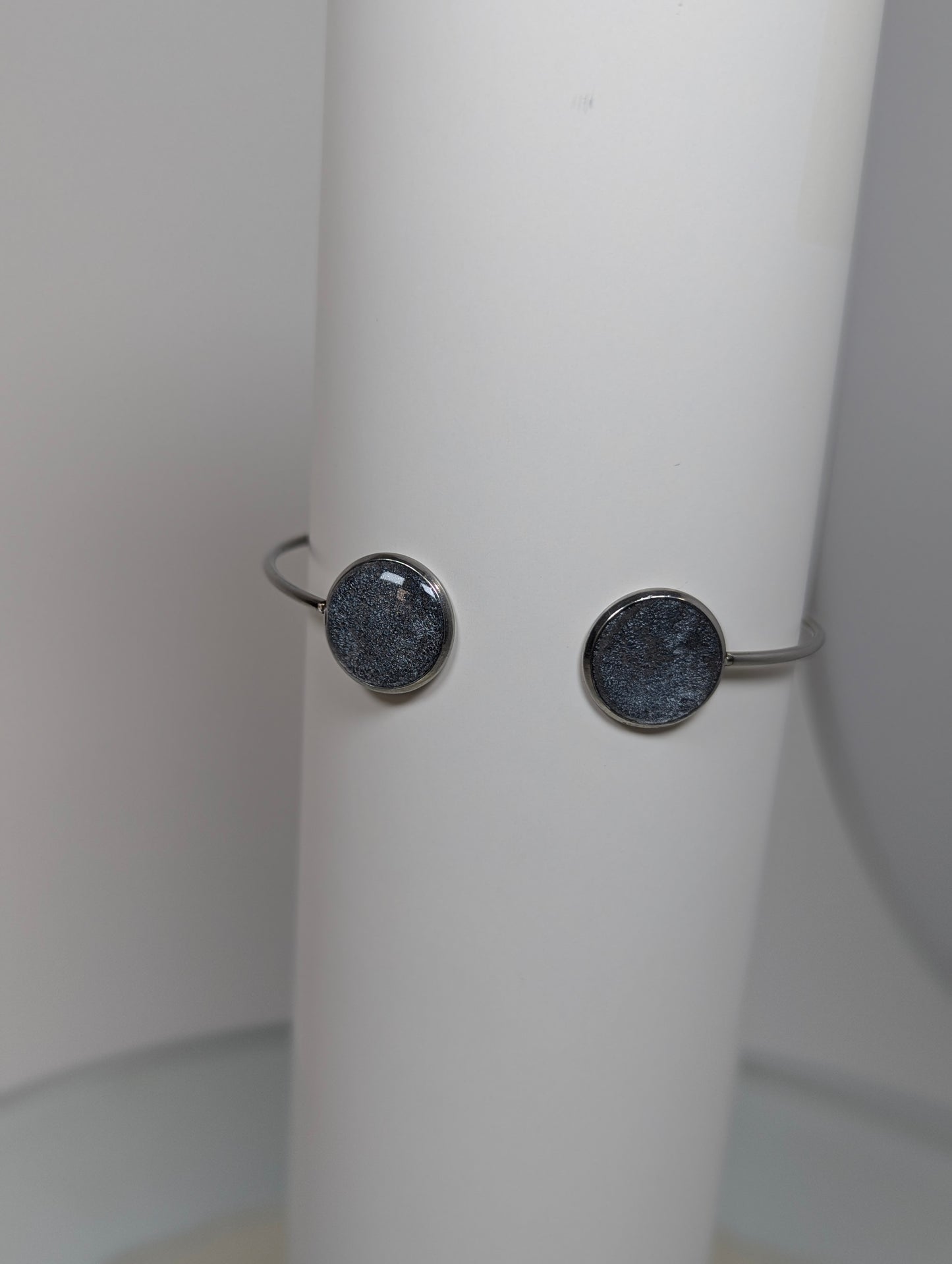 Silver-Gray Resin Bangle