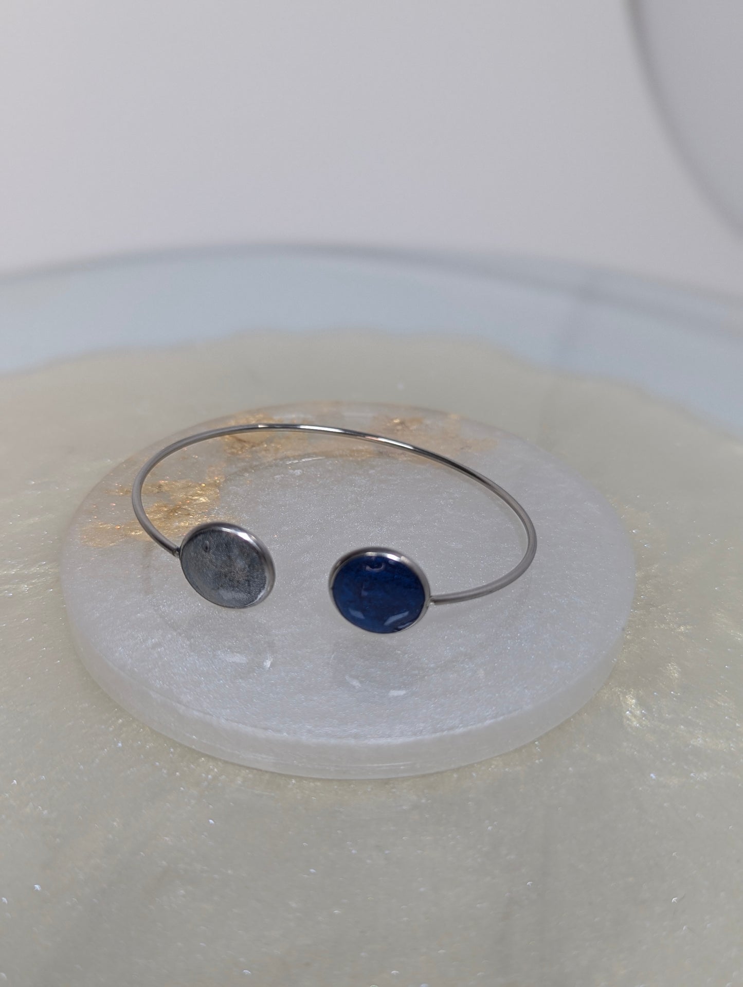 Blue-Gray Resin Bangle