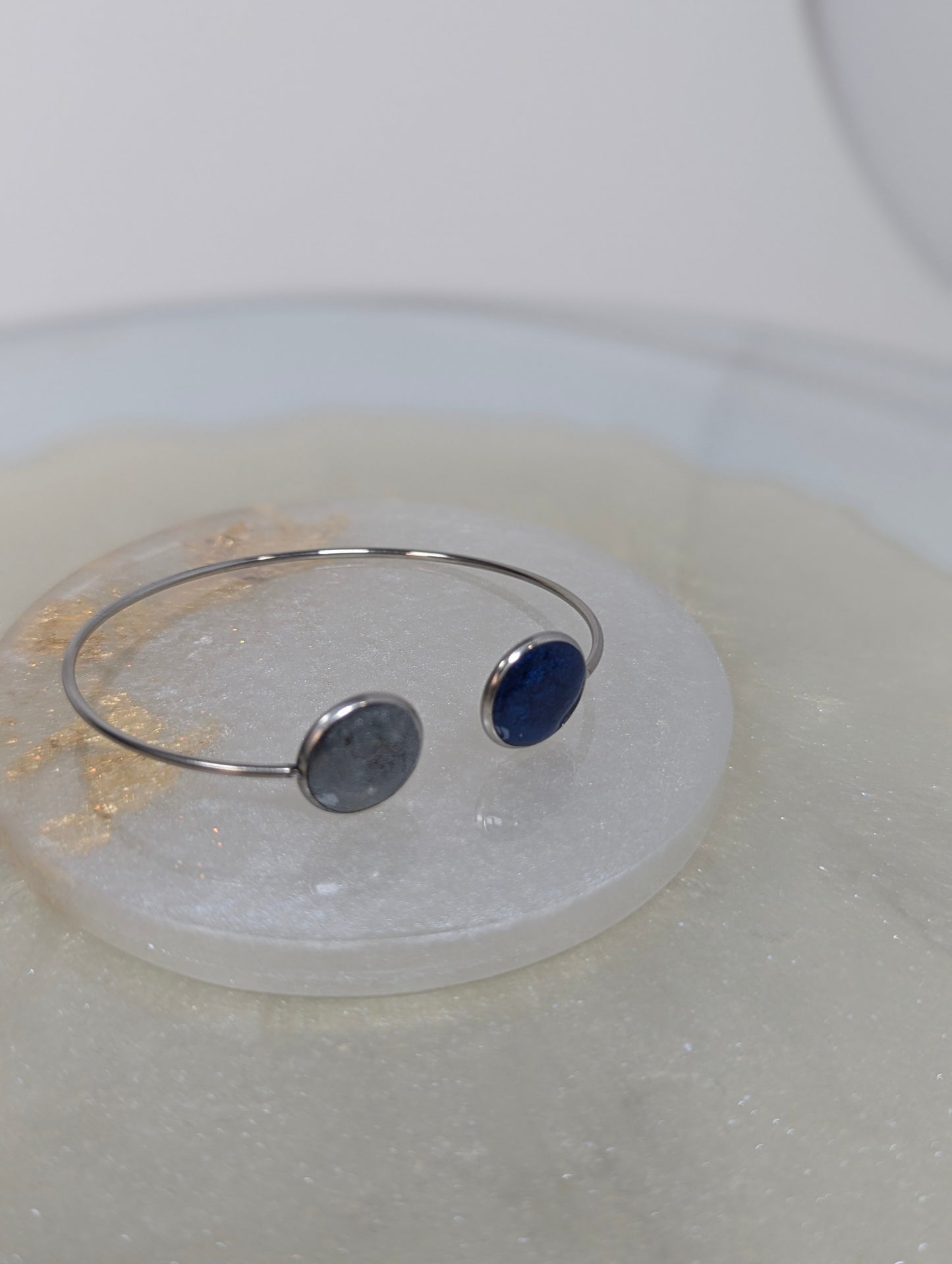 Blue-Gray Resin Bangle