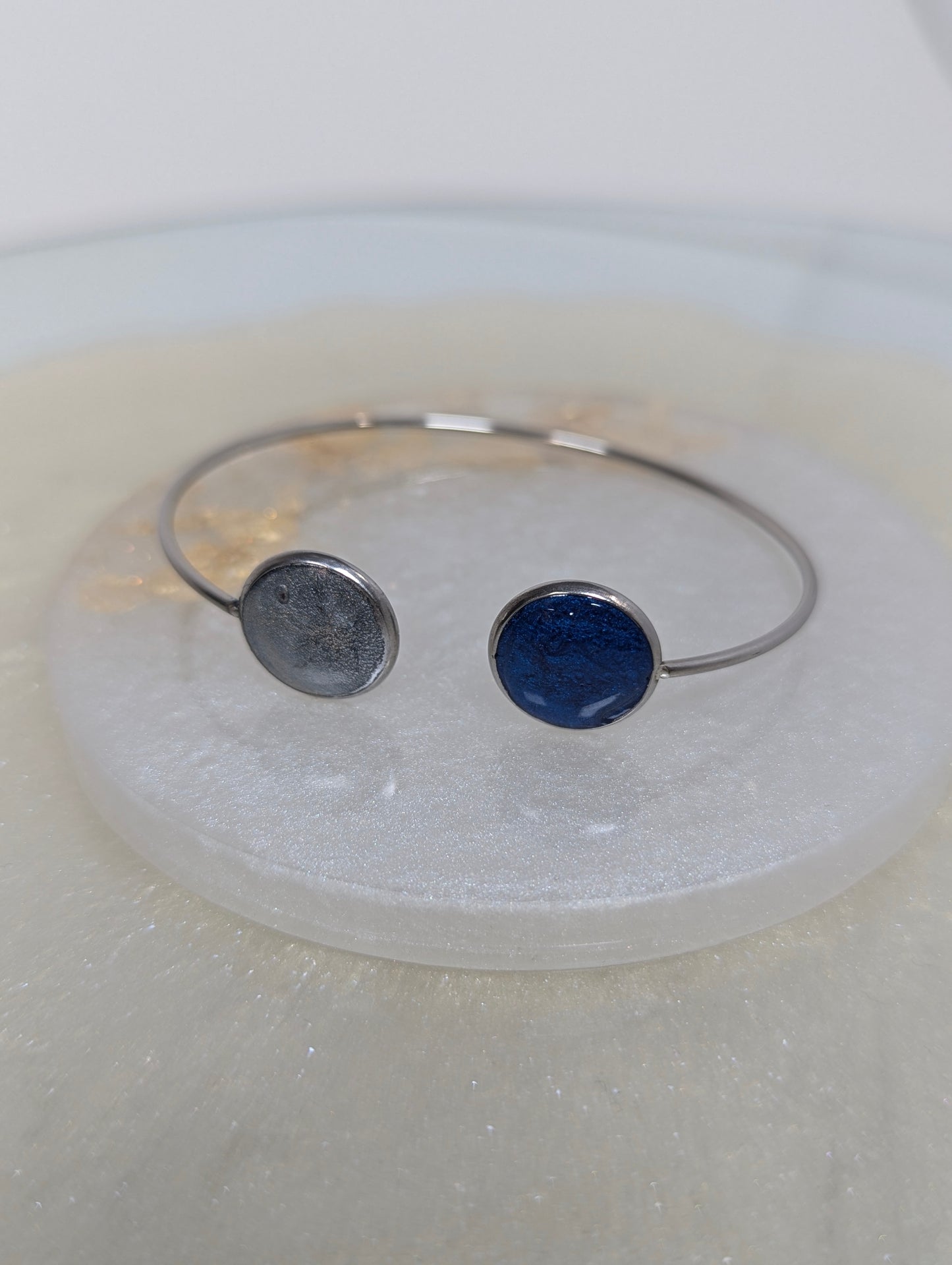 Blue-Gray Resin Bangle