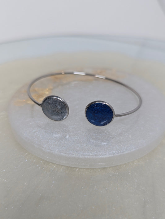 Blue-Gray Resin Bangle