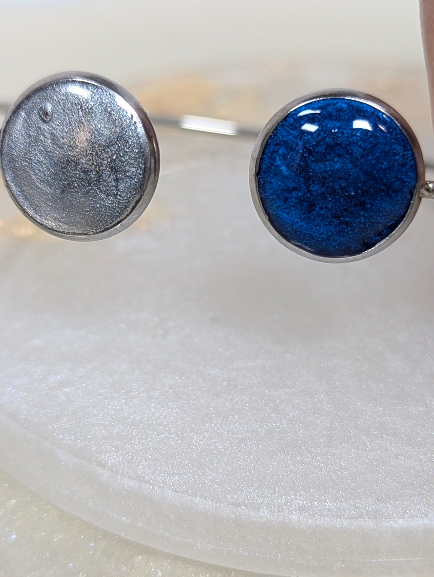Blue-Gray Resin Bangle