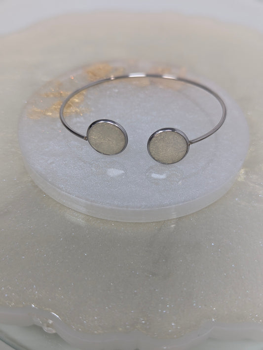 Pearl White Resin Bangle