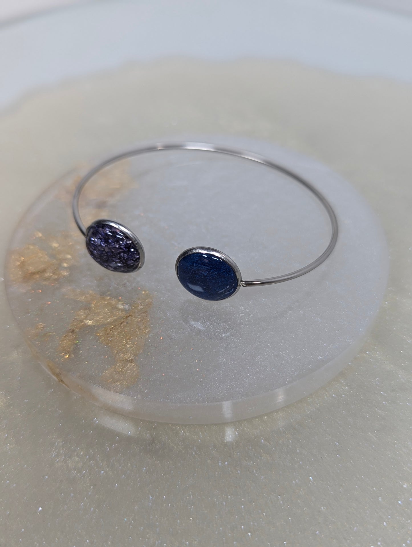 Blue and Purple Resin Bangle