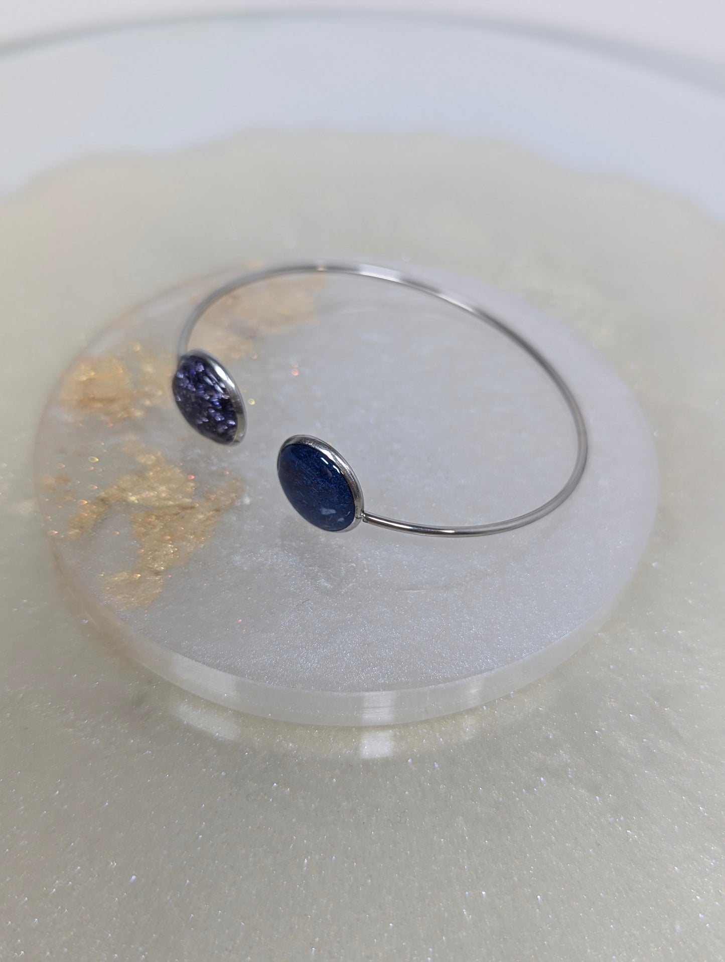 Blue and Purple Resin Bangle