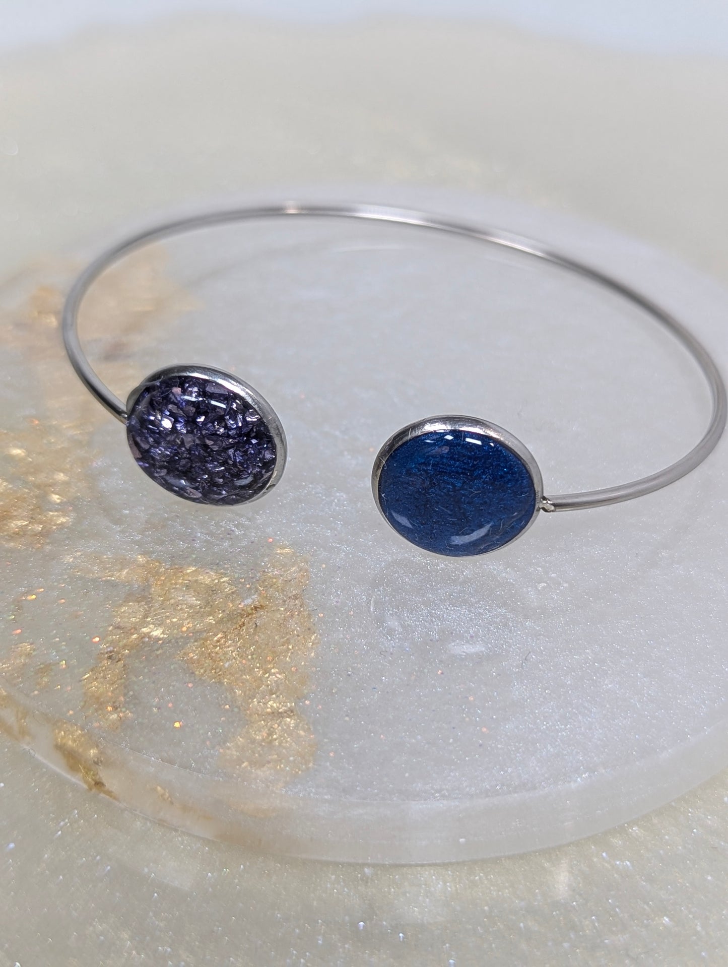 Blue and Purple Resin Bangle