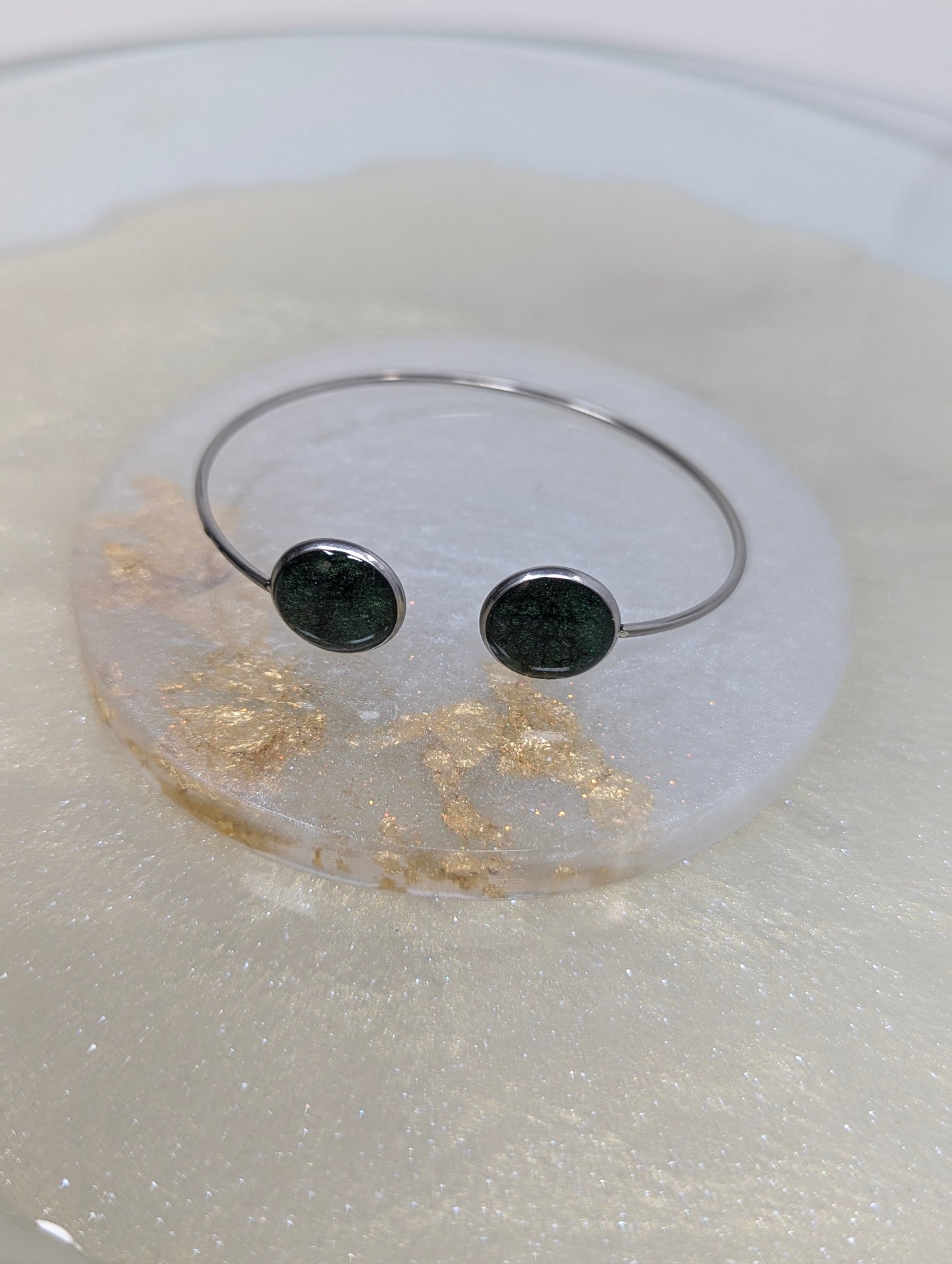 Dark Green Resin Bangle
