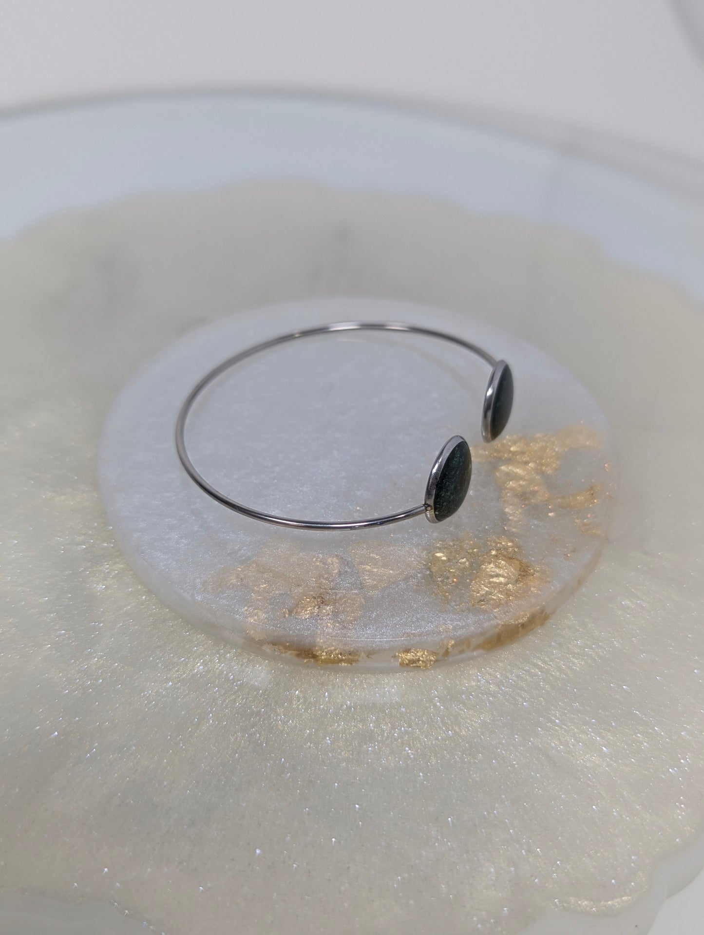 Dark Green Resin Bangle