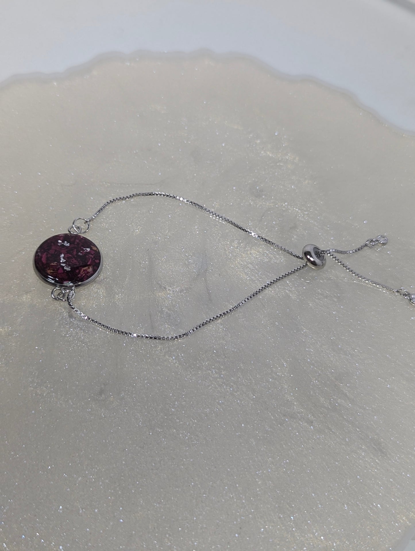 Rose Petals With Silver Flakes Bracelet