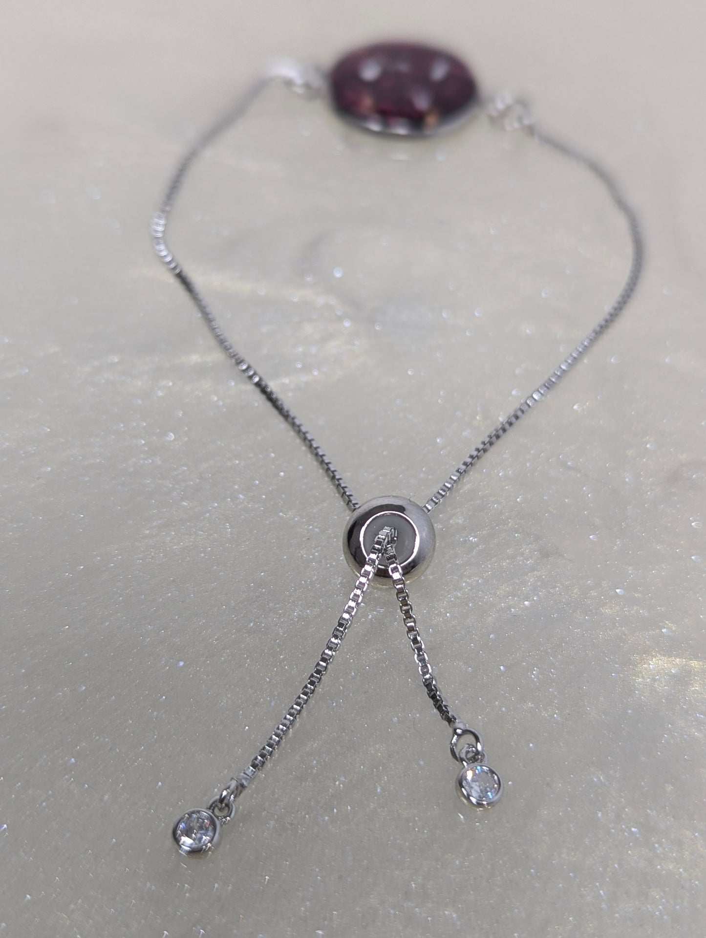 Rose Petals With Silver Flakes Bracelet
