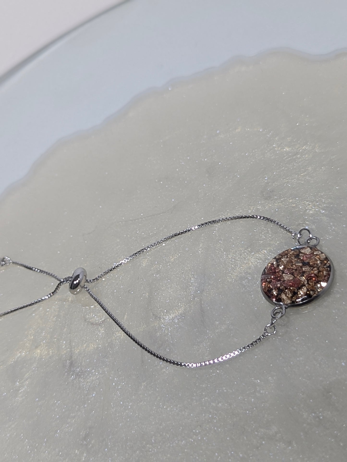 Rose Gold Broken Stones Resin Bracelet