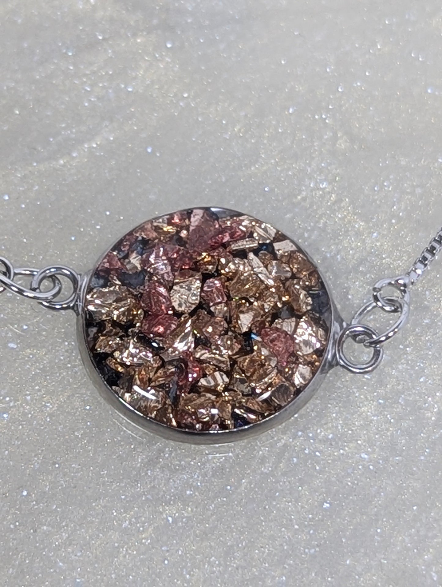 Rose Gold Broken Stones Resin Bracelet