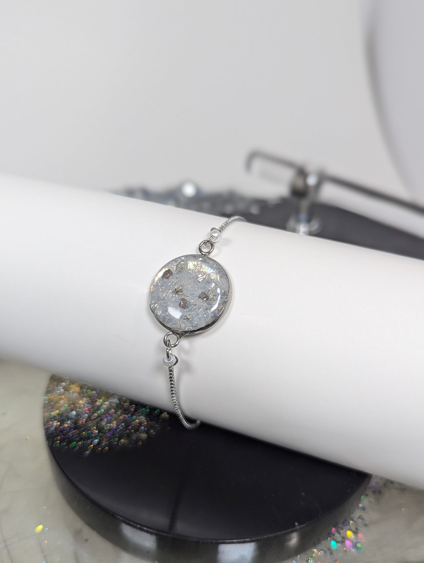 White and Silver Stones Bracelet