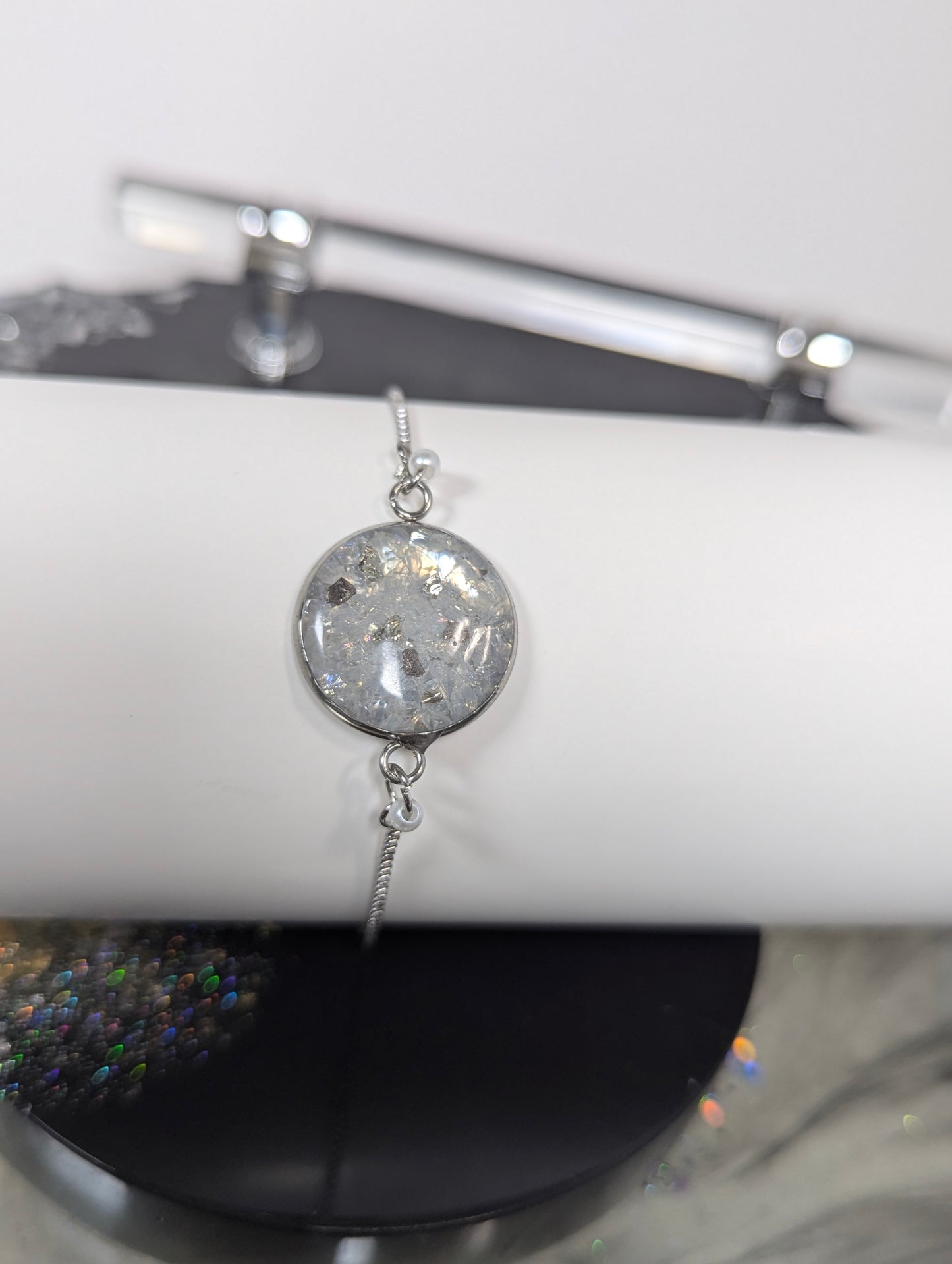 White and Silver Stones Bracelet