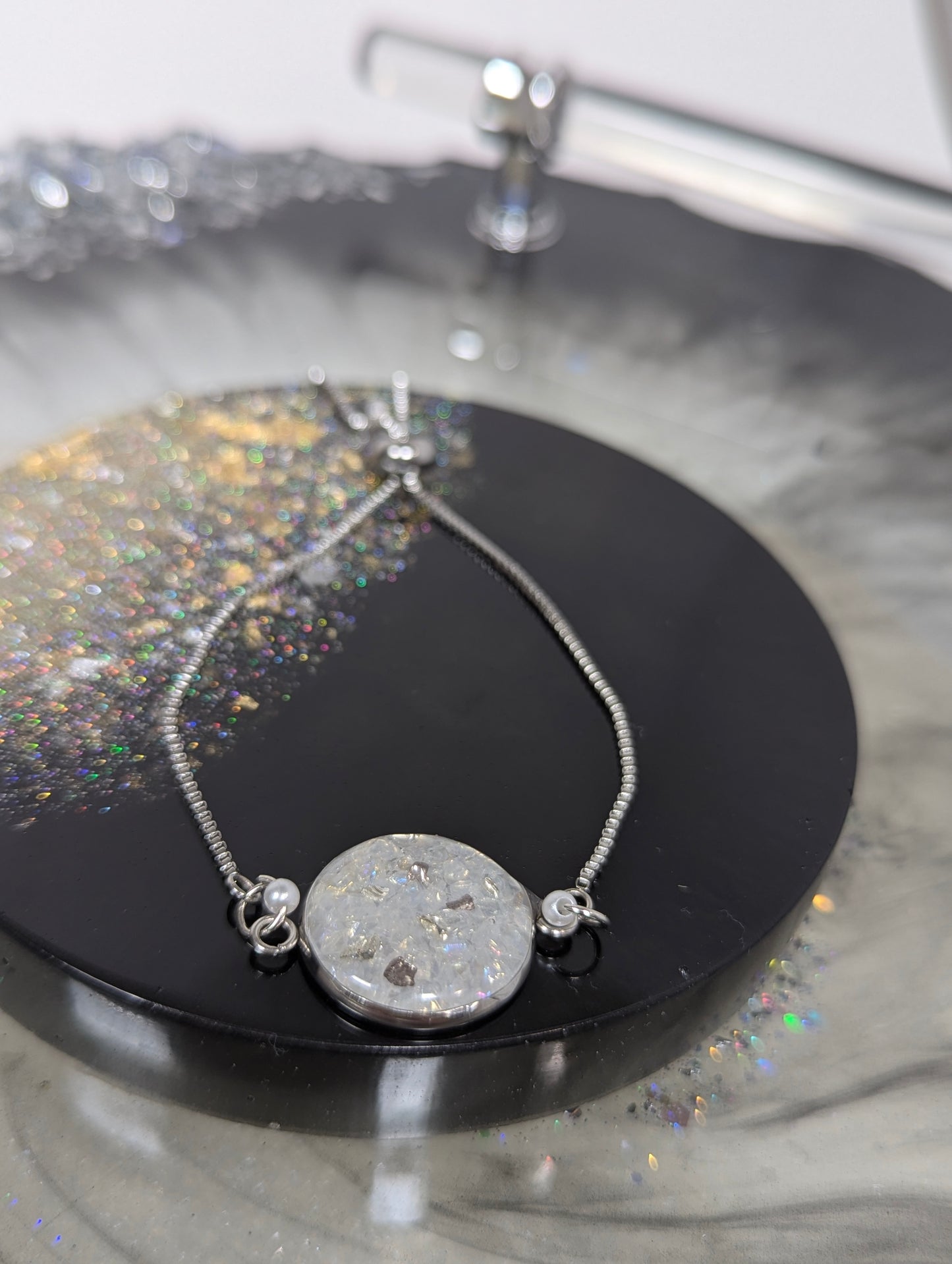 White and Silver Stones Bracelet