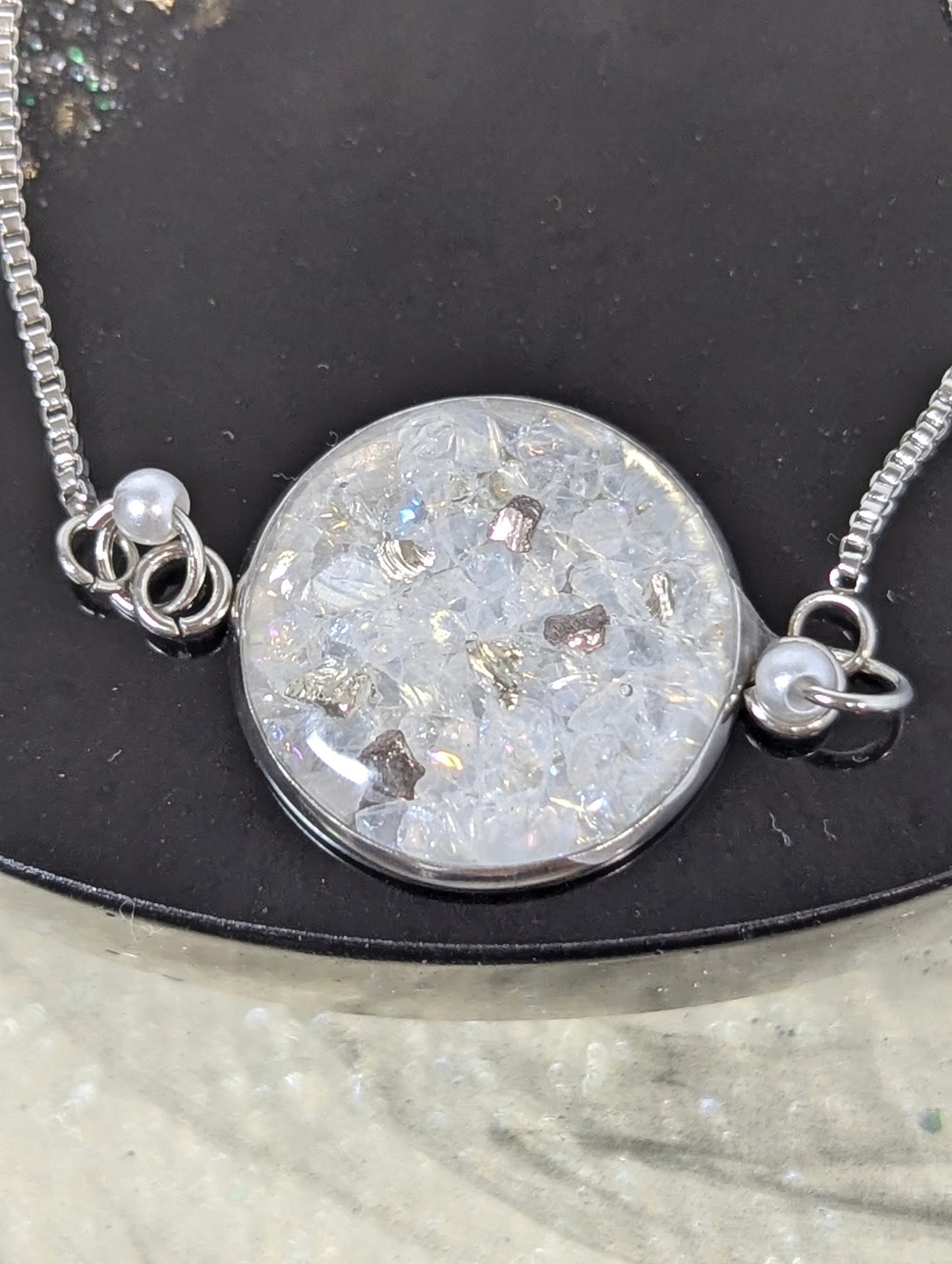 White and Silver Stones Bracelet