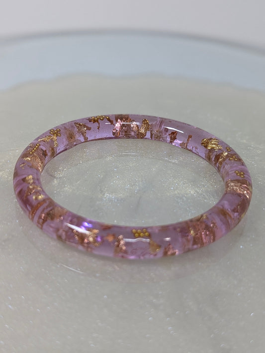 Mini Dried Flowers with Gold Flake Bangle