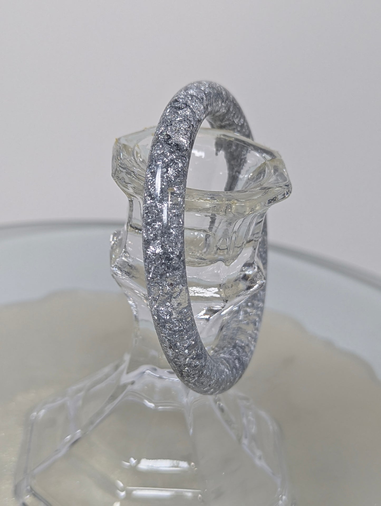 Silver Flakes Resin Bangle