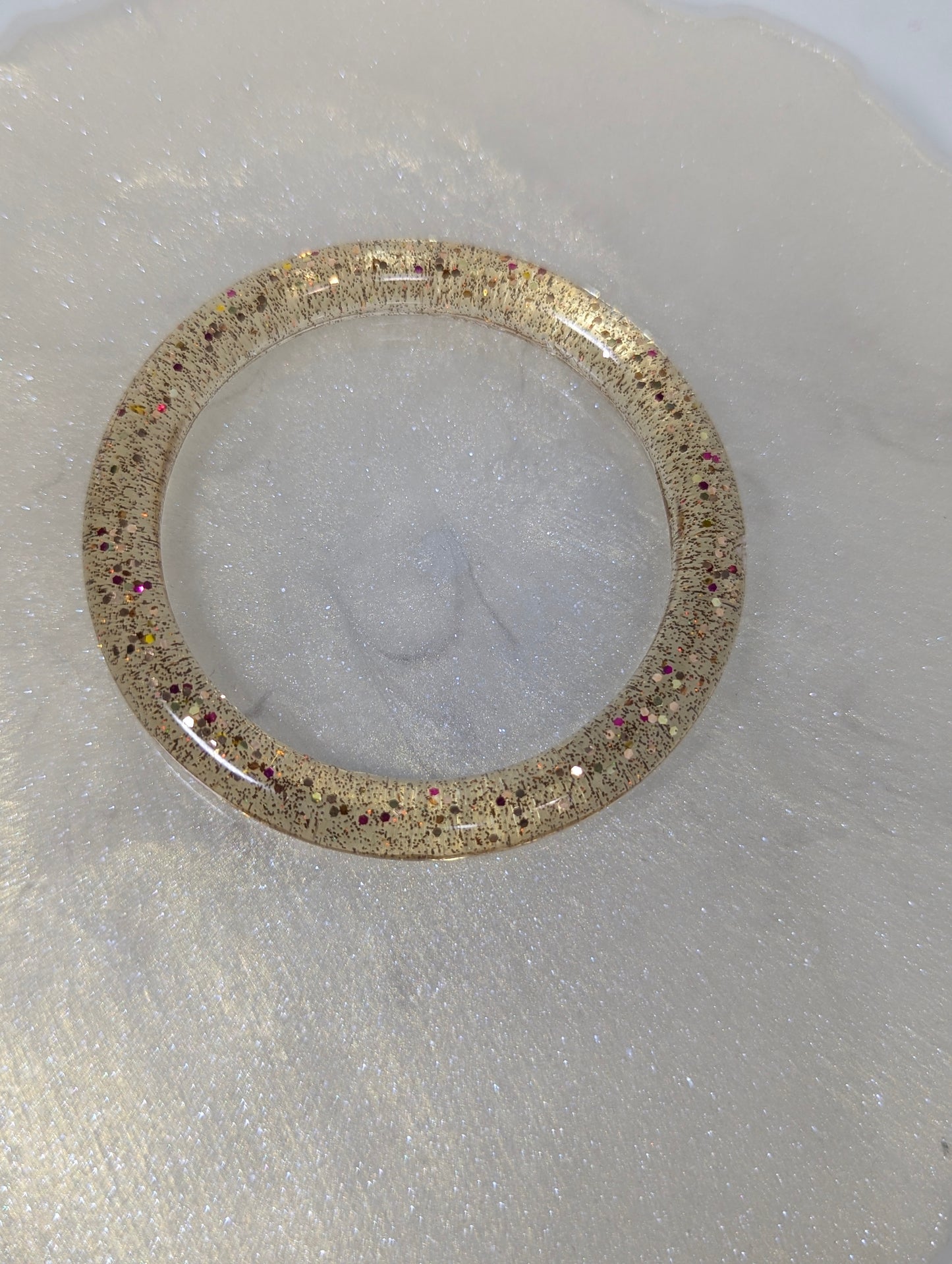 Glitter Champagne Resin Bangle