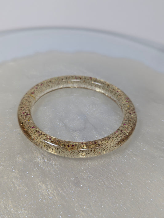 Glitter Champagne Resin Bangle