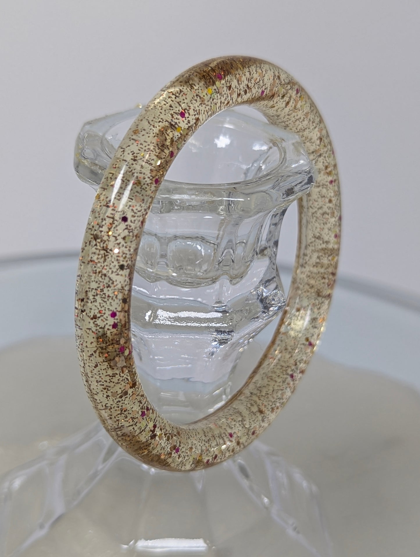 Glitter Champagne Resin Bangle