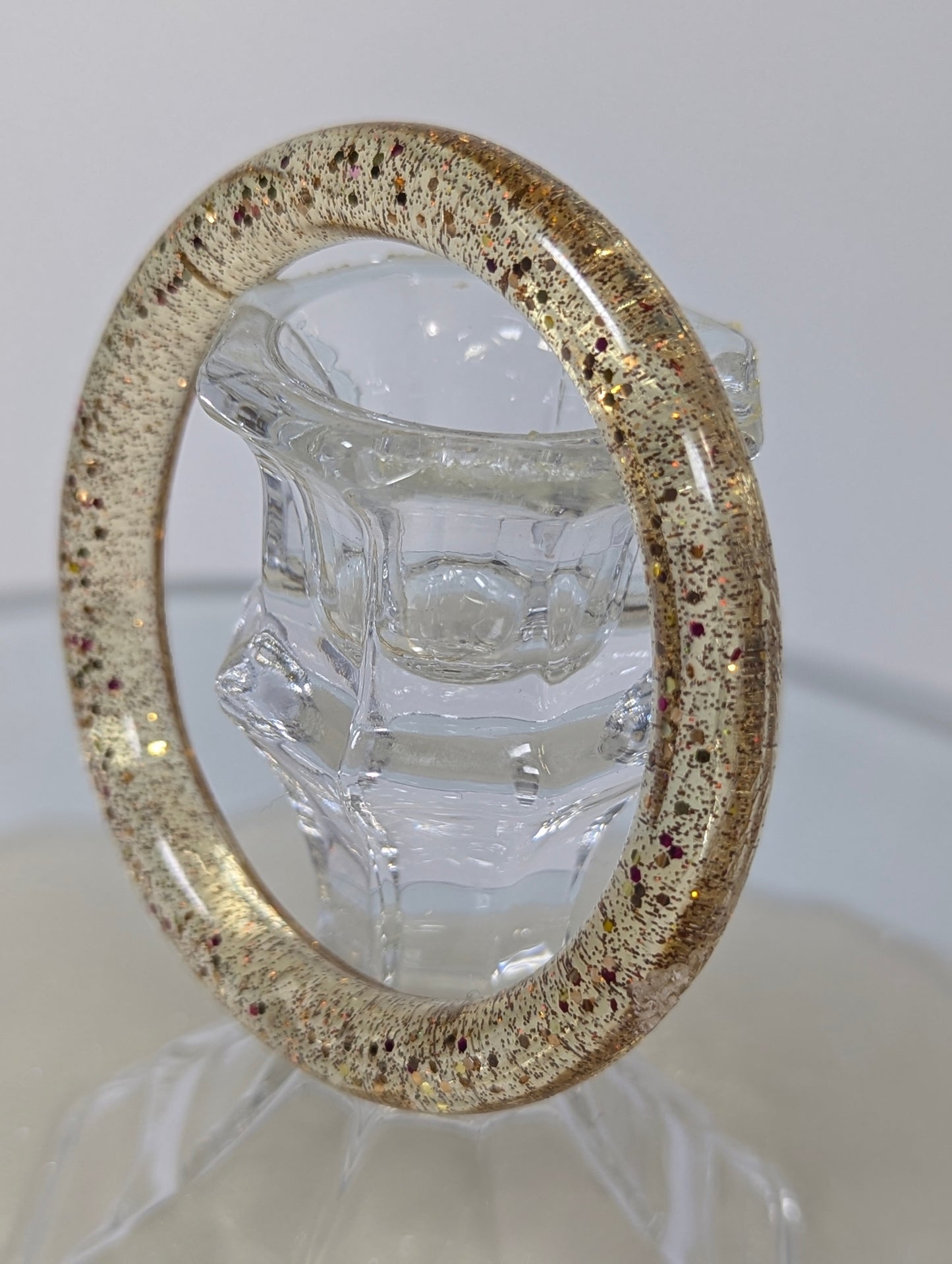 Glitter Champagne Resin Bangle
