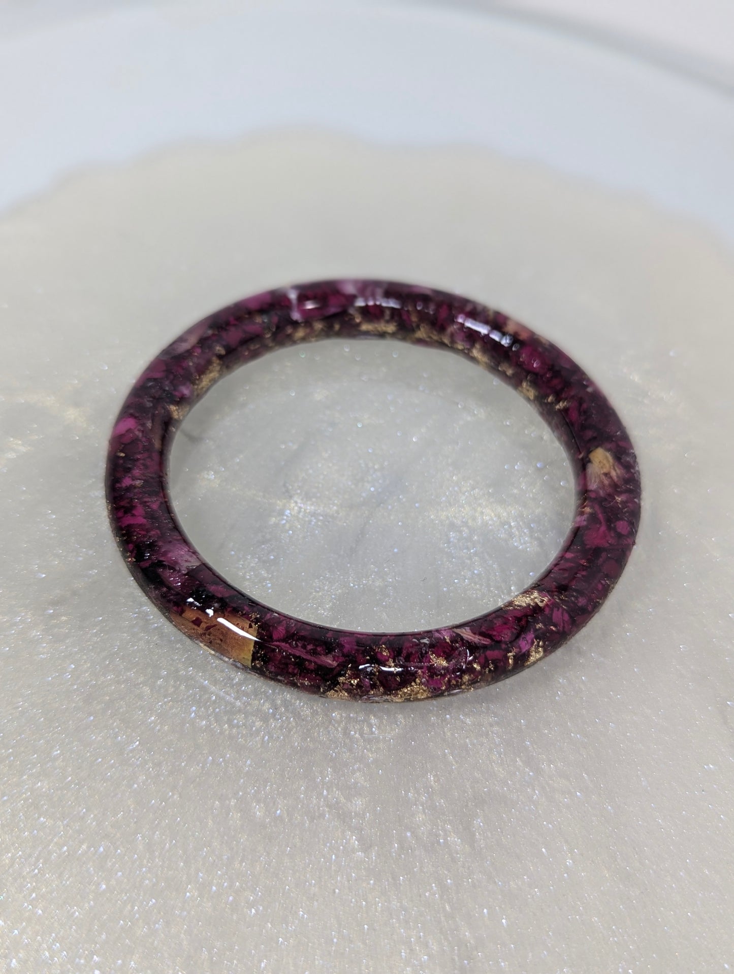 Dry Rose Petals and Gold Flakes Bangle
